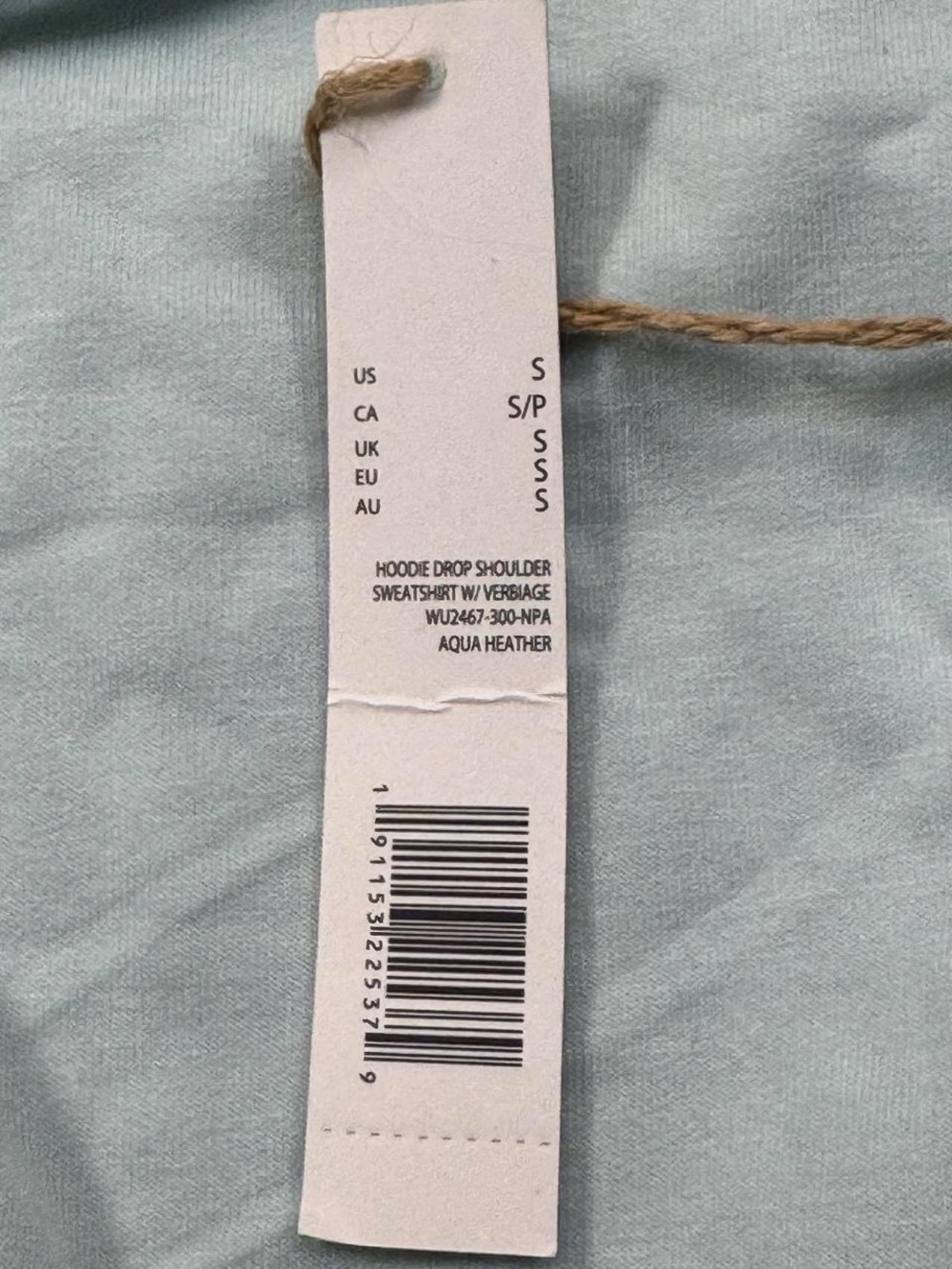 NWT Rae Dunn Teal Beach Ultra Soft Hoodie Sweatshirt Top S/P Coastal Beach - Picture 4 of 8